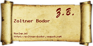 Zoltner Bodor névjegykártya